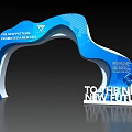Blue Wavy Design Archway With Vic Pattern Promotes New Era And Future
