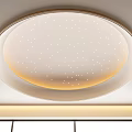 Modern Circular Ceiling Design With Starry Lights And LED Strip Decoration 3d model