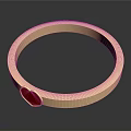 Elegant Golden Bangle With Red Heart Decoration And Smooth Polished Surface