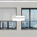Adjustable Window Blinds in Modern Apartment with City and Sea View