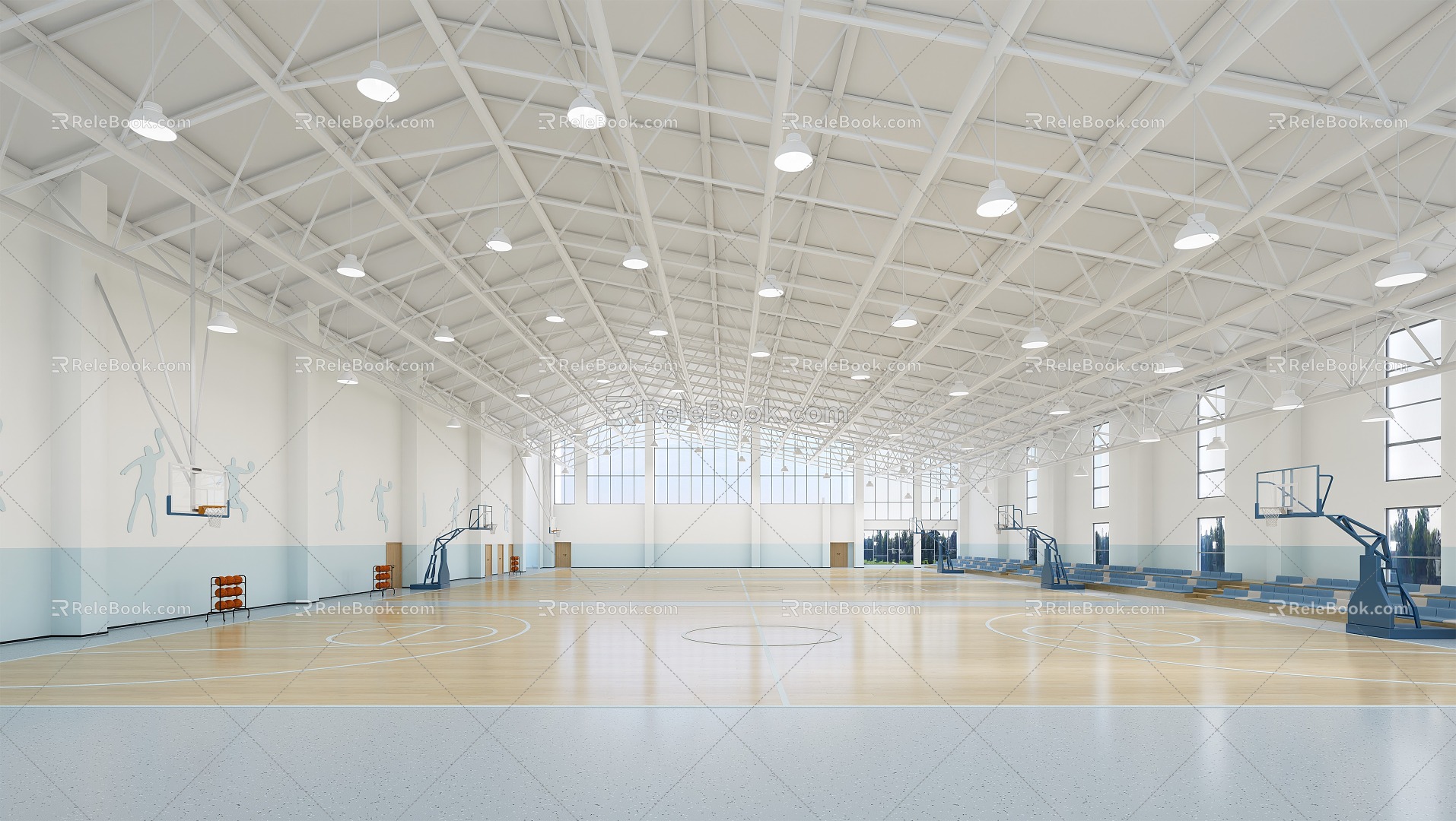 Basketball Hall Fencing Hall 3d model