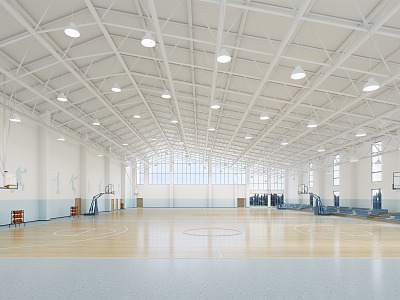 Basketball Hall Fencing Hall 3d model