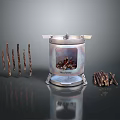 Aromatic Wax Warmer With Silver Base And Decorative Scented Sticks For Home Fragrance