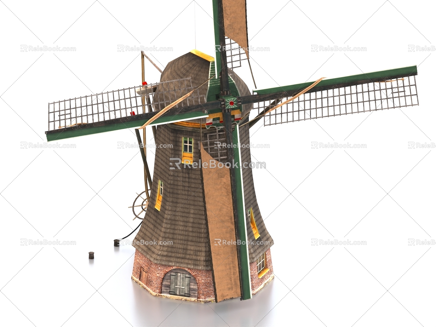 Dutch windmill windmill house 3d model