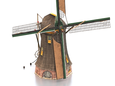 Dutch windmill house 3d model