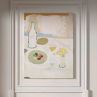 Modern minimalist abstract decorative painting 3d model