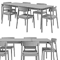 Modern Minimalist Black Dining Table And Chairs With Wooden Top And Metal Legs For Home Dining Room