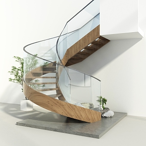 modern revolving staircase 3d model