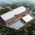 Modern Aerial View Industrial Park Factory Planning Office Building Dormitory Building Warehouse Industrial Park Factory Planning Office Building Dormitory Warehouse Aerial View 3d model