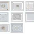 Various Decorative Ceiling Designs With Ornate Patterns Circular Motifs And Borders 3d model