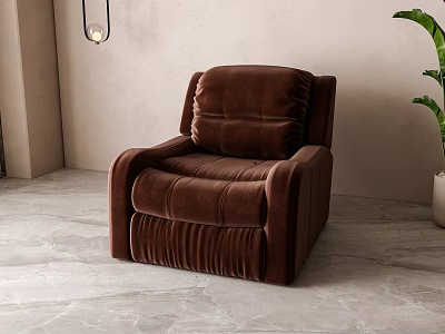 Brown Soft Velvet Massage Chair With Elegant Design For Modern Home Comfort 3d model