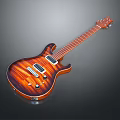 High Quality Electric Guitar With Sunburst Wooden Texture Detailed Close Up View