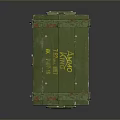 Green Military Ammo Box With Yellow 12 Gauge Shells Label And Metal Straps