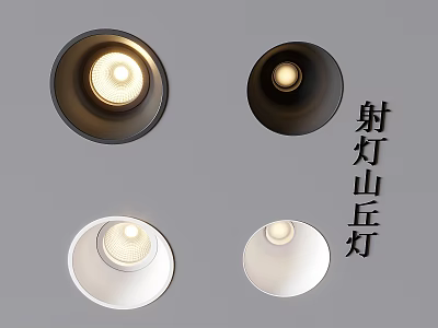 Modern Downlights and Spotlights Hill Shaped Design with Black White Finish for Home Lighting 3d model