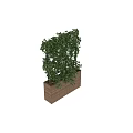 Decorative Ornament Combination With Lush Green Foliage Metal Grid And Wooden Planter Box