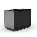 Modern Black and Silver Locker with Sleek Surface and Compact Design