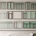 Various Window Frame Designs With Glass Panels And Metal Frames 3d model