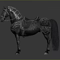 Realistic Style War Horse Saddle Armor Decorative Horses Black War Horse Modern Vehicle Vehicle