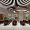 Modern Spacious Station Hall Interior With Service Counter And Glass Entrance Doors