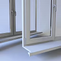 White Casement Windows With Various Designs And Open Positions For Home Use 3d model