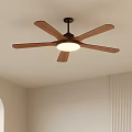 Modern Interior Wooden Blade Ceiling Pendant Light With Fan Design And Bright Glow