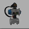 Industrial Pneumatic Valve With Blue Actuator Control Unit And Stainless Steel Body