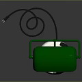 Green Table Lamp Lighting Combination with Adjustable Arm and Metal Base