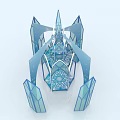 Ice Inspired Architectural Structure With Spires Arches And Intricate Blue Patterns 3d model