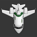 White Spaceplane With Green Stripe And Twin Engines For Space Exploration