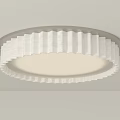 Modern Round White Ceiling Light With Pleated Shade For Interior Lighting