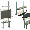 Modern TV Stand Design With Multi Tier Glass Shelves And Metal Frame