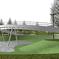 modern bridge landscape bridge arch bridge special-shaped bridge 3d model