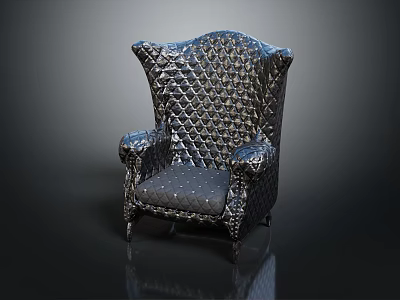 Modern Single Seater Sofa With Quilted Pattern Armrest Details And Elegant Design Elements 3d model