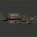 Sci Fi Mechanical Device 3D Model With Metal Structure Red Accents And Glowing Parts