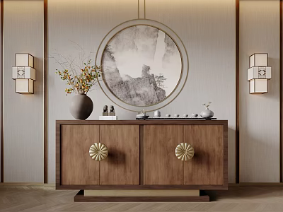 New Chinese Style Entrance Cabinet Side Cabinet Decorative Cabinet 3d model