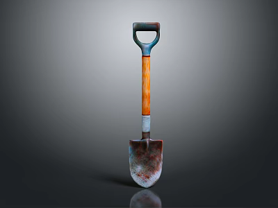 Professional Hardware Tool Shovel With Wooden Handle And Sturdy Metal Blade 3d model