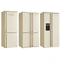 Modern Cream Colored Refrigerators With Various Designs For Kitchen Appliances