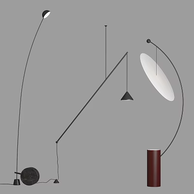 Modern Arc Floor Lamp With Minimalist Design And White Shade For Home Decor 3d model