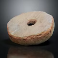 Stone Circular Disc With Central Hole And Rough Surface Texture 3d model