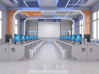 Modern Classroom Virtual Simulation Classroom Computer Classroom Robot Classroom Professional Classroom Maker 3d model