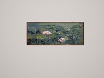 Modern Oil Painting Oil Painting Lotus 3d model