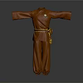 Traditional Orange Martial Arts Uniform With Long Sleeves Pants And Yellow Belt