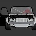 Black and White Pickup Truck With Open Door And Sleek Open Bed Design