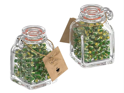 Osmanthus tea glass tea jar glass bottle glass tea set 3d model