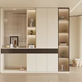 Modern Minimalist Shoe Cabinet With Open Shelves Built in Lighting And Entryway Storage
