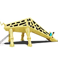 Giraffe Shaped Outdoor Playground Equipment With Slide And Net Climbing For Kids