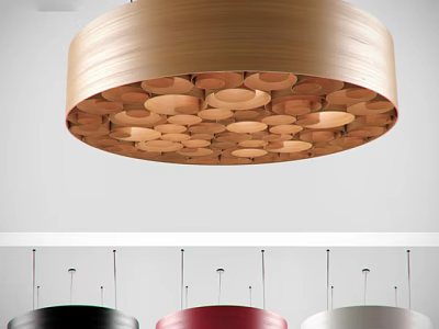 Modern Circular Chandelier Design Featuring Black Red And White Colors With Hanging Style 3d model