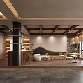 Serene Zen Chinese Tea House Interior Design With Artistic Wall Decor And Dried Plant Ornaments