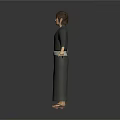 Child Wearing Traditional Kimono Standing With Arms Outstretched In Casual Pose