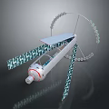 Experimental Drone With White Body Blue Patterned Propellers And Circular Structure 3d model